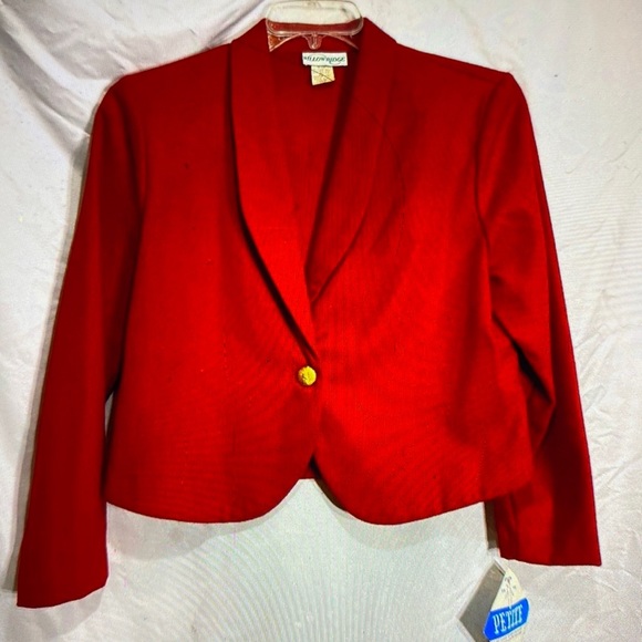 Vintage red cropped blazer jacket New   10 P - Picture 1 of 8